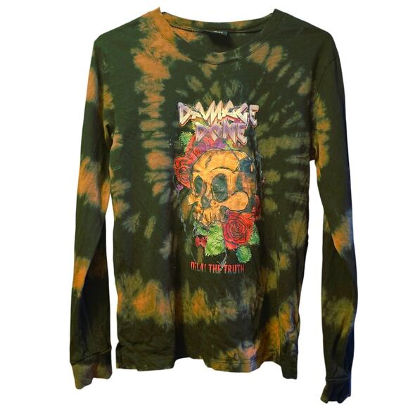 Empyre Skull & Roses Tie Dye Long Sleeve T-Shirt - Picture 1 of 5